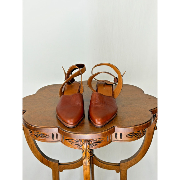 Patina ( Portland Leather) Brown Leather Slide/Sandal US Womens 9 #0137C - Picture 2 of 10